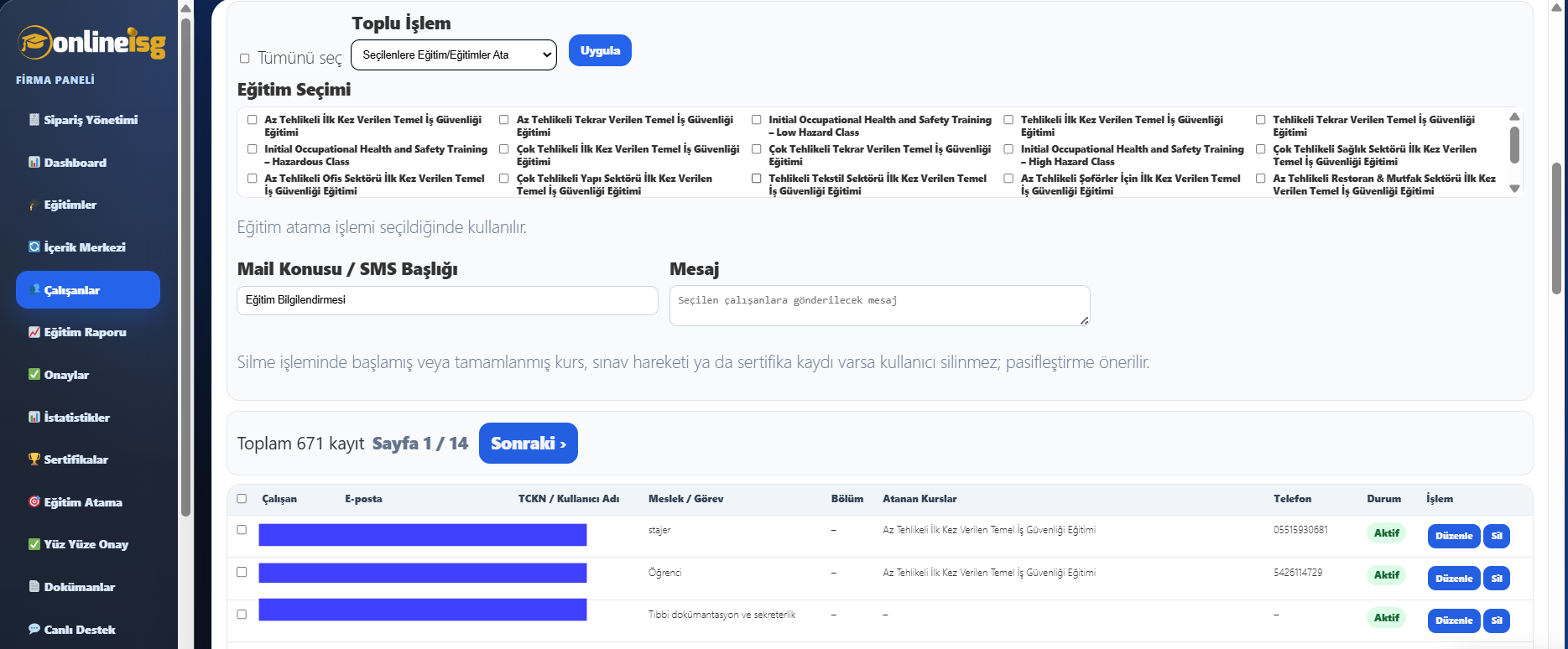 NİG LMS ekranı 3